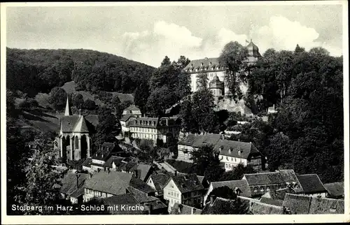 Ak Stolberg Südharz, Schloss, Kirche, Ort, Stengel 69677