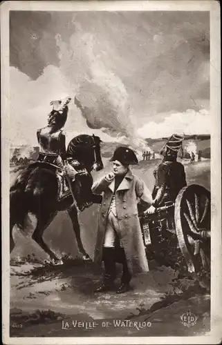 Künstler Ak La Veille de Waterloo, Napoleon Bonaparte, Kaiser Napoleon I.
