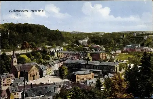 Ak Pfaffenthal Luxemburg, Panorama vom Ort