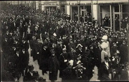 Ak Bruxelles Brüssel, Funerailles du Roi Leopold II, Begräbnis König Leopold II. von Belgien, 1909