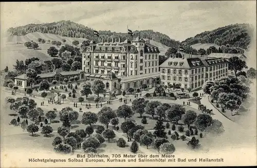 Ak Bad Dürrheim Baden Württemberg, Kurhaus, Salinenhotel, Heilanstalt 