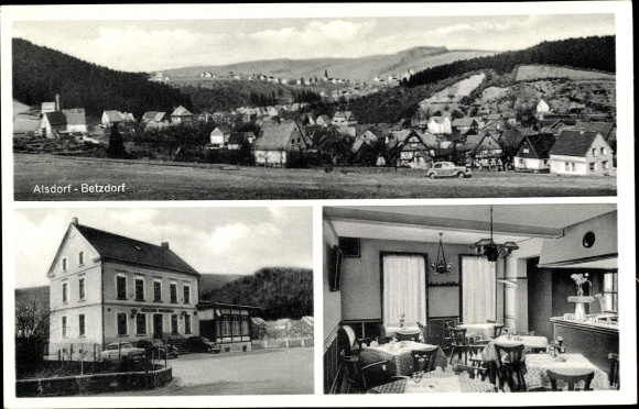 Ak Alsdorf Westerwald Gasthof Hellertal Ortspanorama Nr