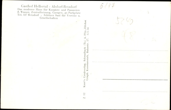Ak Alsdorf Westerwald Gasthof Hellertal Ortspanorama Nr