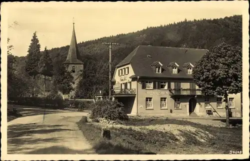 Ak Marxzell Baden Württemberg, Gasthaus Pension Marxzeller Mühle, Kirche