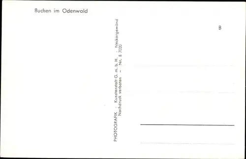 Ak Buchen im Odenwald, Straßenpartie, Säule