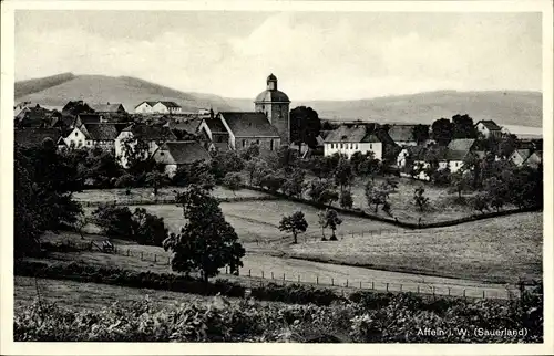 Ak Affeln Neuenrade im Sauerland, Kirche, Panorama vom Ort