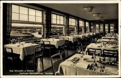 Ak Bad Wimpfen am Neckar, Kurhotel Mathildenbad, Terrasse