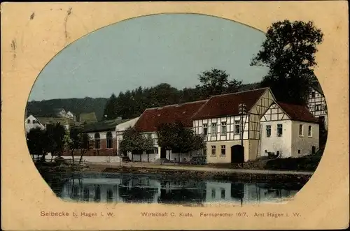 Passepartout Ak Selbecke Hagen in Westfalen, Wirtschaft C. Klute 