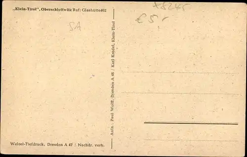 Ak Oberschlottwitz Glashütte in Sachsen, Sommerfrische Klein Tirol