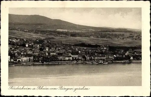 Ak Rüdesheim am Rhein in Hessen, Blick zum Ort von Bingen aus