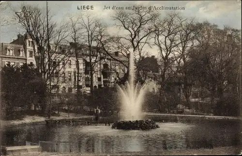 Ak Liège Lüttich Wallonien, Jet d'eau au Jardin d'Acclimatation