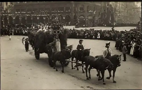 Ak Hamburg, Dt. Bundesschießen 1909, Umzugswagen