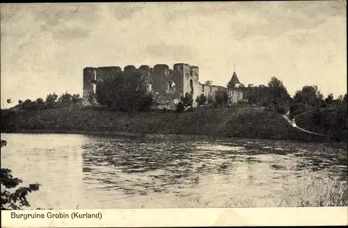 Ak Grobina Grobin Kurland Lettland, Burgruine