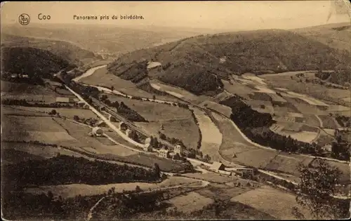 Ak Coo Stavelot Wallonien Lüttich, Panorama pris du belvédère