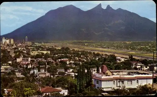Ak Monterrey Nuevo León Mexiko, panoramic view from the Bishops Palace, mountain