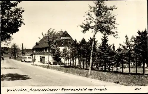 Ak Zinnwald Georgenfeld Altenberg im Erzgebirge, Gaststätte Grenzsteinhof