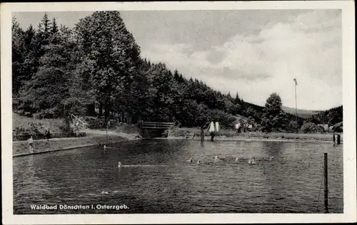 Ak Dönschten Dippoldiswalde im Erzgebirge, Badepartie