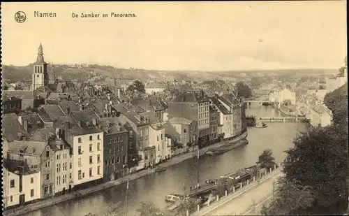 Ak Namur Wallonien, De Samber en Panorama