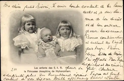 Ak Kinder von Josephine von Belgien, Ehefrau von Karl Anton von Hohenzollern
