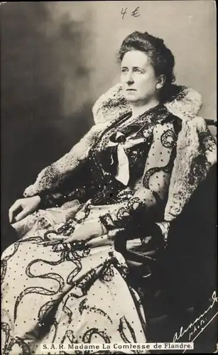 Ak Madame la Comtesse de Flandre, Maria Luise von Hohenzollern Sigmaringen