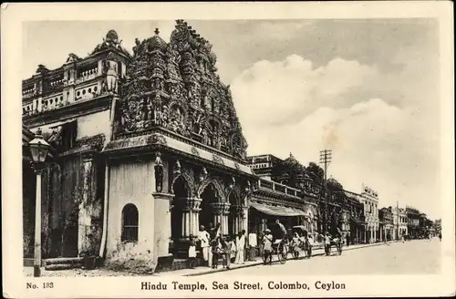 Ak Colombo Ceylon Sri Lanka, Hindu Temple, Sea Street