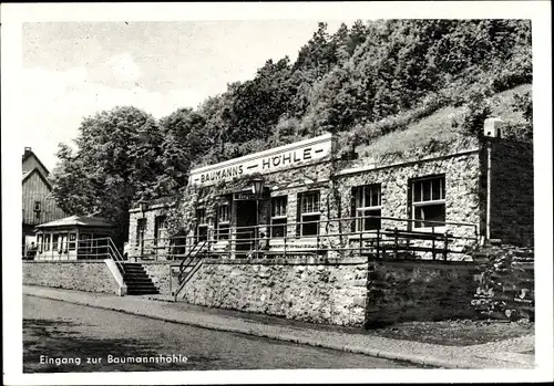 Ak Rübeland Oberharz am Brocken, Baumannshöhle, Eingang