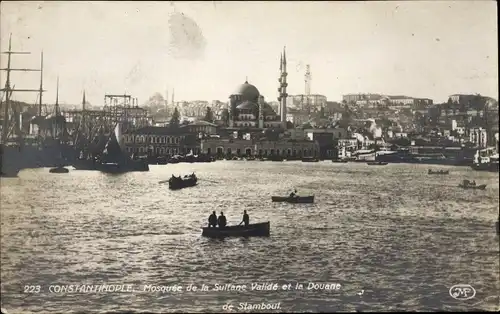 Ak Konstantinopel Istanbul Türkei, Mosquée de la Sultane Validé et la Douane de Stamboul