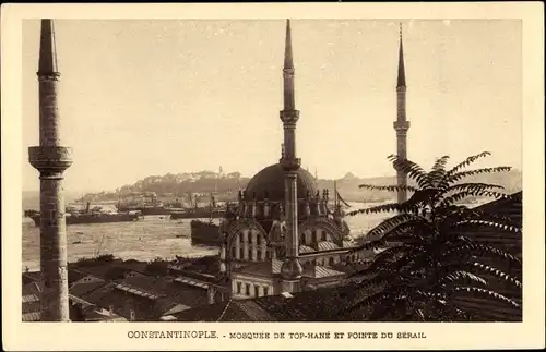 Ak Konstantinopel Istanbul Türkei, Mosquée de Top Hané et Pointe du Sérail
