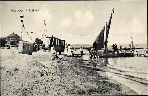 Ak Niendorf Timmendorfer Strand Ostholstein, Strandpartie