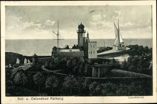 Ak Kołobrzeg Kolberg Pommern, Leuchtturm