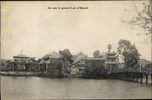 Ak Hanoi Tonkin Vietnam, Ile sur le grand Lac