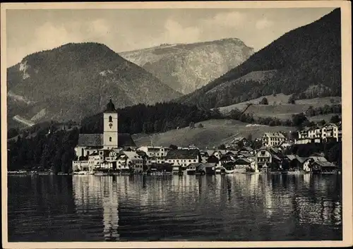 Ak St. Wolfgang im Salzkammergut in Oberösterreich, Panorama vom Ort