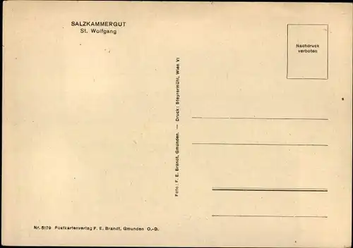 Ak St. Wolfgang im Salzkammergut in Oberösterreich, Panorama vom Ort
