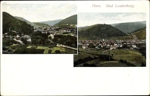 Ak Bad Lauterberg im Harz, Wohnhäuser, Kirche, Berge