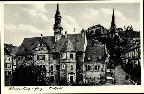 Ak Blankenburg am Harz, Rathaus, Wohnhäuser