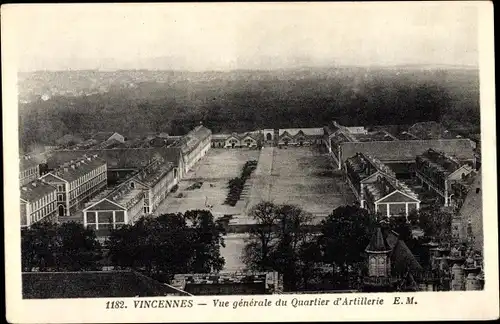 Ak Vincennes Val de Marne, Vue générale du Quartier d'Artillerie