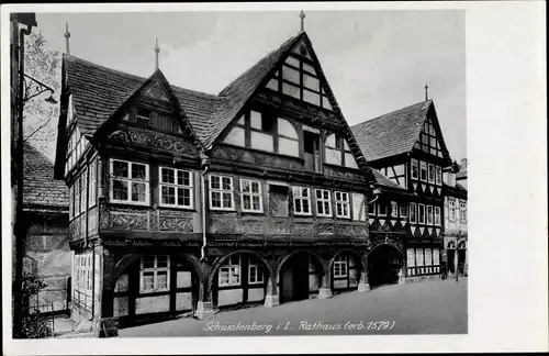 Ak Schieder Schwalenberg Nordrhein Westfalen, Rathaus, erbaut 1579