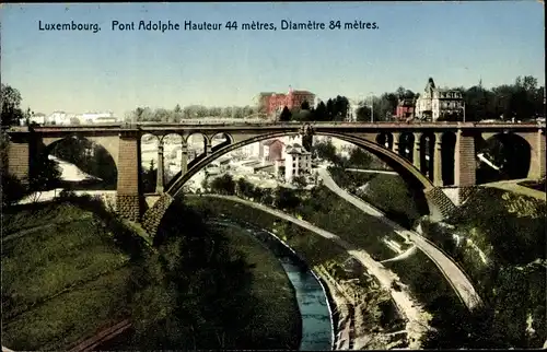 Ak Luxemburg, Pont Adolphe, Vue générale