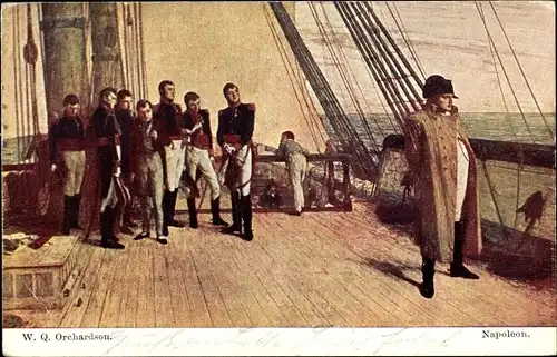 Künstler Ak Orchardson, W. Q., Napoleon an Deck eines Segelschiffes