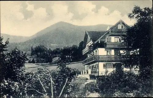Ak Bad Kohlgrub in Oberbayern, Hotel Pension zur Ludwigsschlucht, Bes. Rudolf Keim