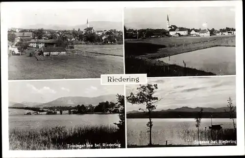 Ak Riedering Oberbayern, Tinninger See, Simssee, Kirche, Panorama vom Ort