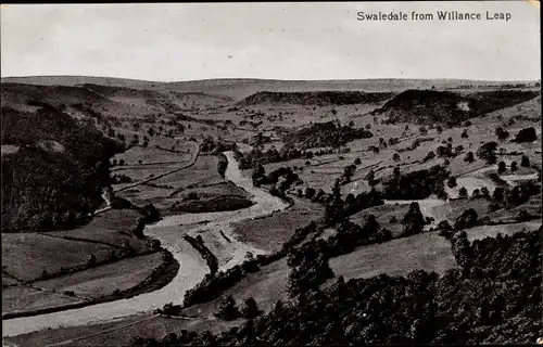 Ak Harrogate Knaresborough Yorkshire England, Swaledale from Willance Leap