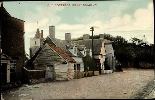 Ak Clacton on Sea East of England, old cottages