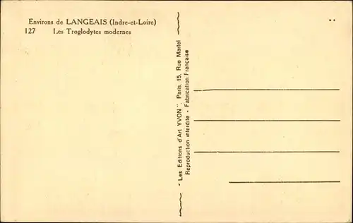 Ak Langeais Indre et Loire, Les Troglodytes modernes