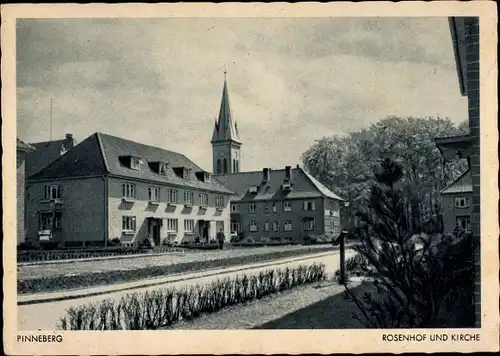 Ak Pinneberg in Schleswig Holstein, Rosenhof u. Kirche