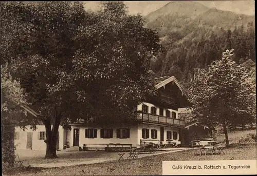 Ak Rottach Egern in Oberbayern, Café Kreuz 