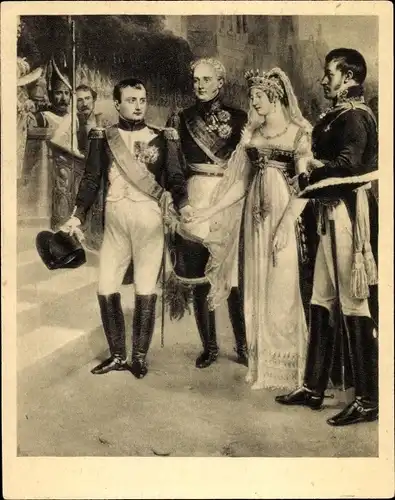 Künstler Ak Napoleon Bonaparte, Königin Luise von Mecklenburg Strelitz, Luise von Preußen