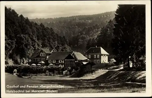 Ak Marxzell Baden Württemberg, Gasthof Pension Bergschmiede, Holzbachtal