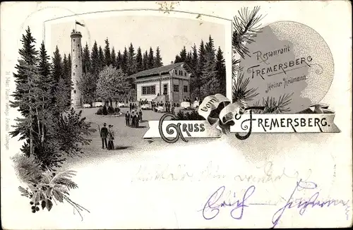 Litho Baden Baden am Schwarzwald, Restaurant Fremersberg, Bes. Heinr. Heilmann