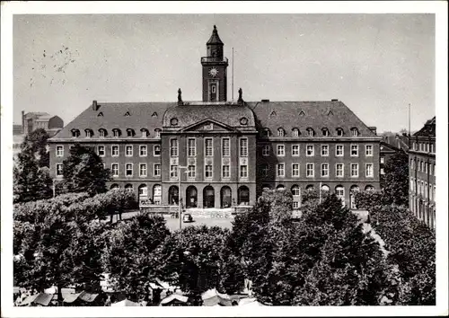 Ak Herne im Ruhrgebiet Nordrhein Westfalen, Rathaus, Marktplatz